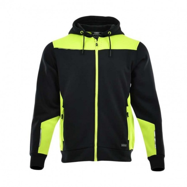 Sara COMFORT PLUS kontrastowa rozpinana bluza z kapturem