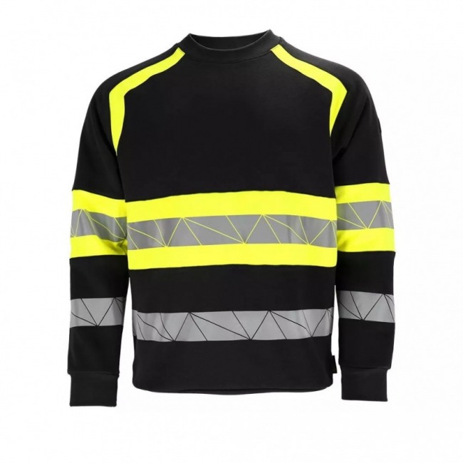 LH-RAUTEX-S czarna męska bluza crewneck z odblaskami