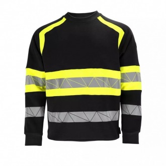 LH-RAUTEX-S czarna męska bluza crewneck z odblaskami