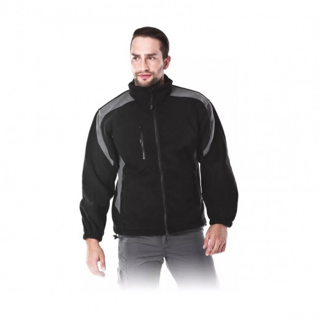LH-FLEXER czarno-szary męski polar rozpinany ze stójką 350g