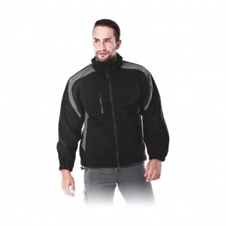 LH-FLEXER czarno-szary męski polar rozpinany ze stójką 350g