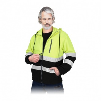 REIS POLSTRIP-HD męski polar ostrzegawczy z kapturem 280g