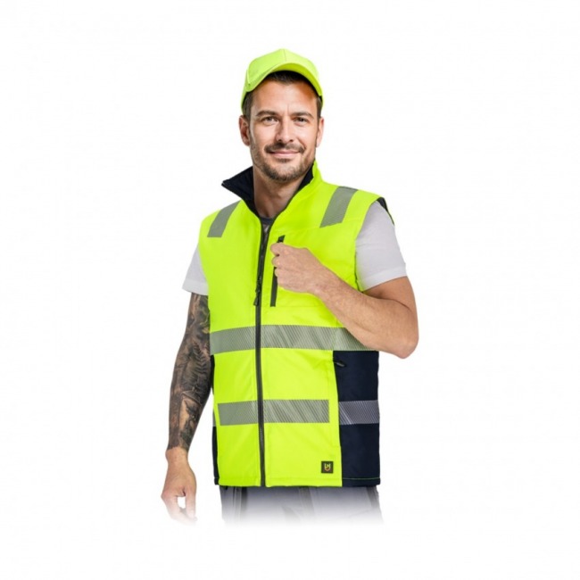LH-LASER ocieplany męski bezrękawnik hi-vis rip-stop