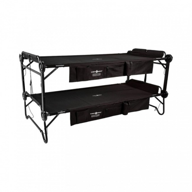 Wzmocnione łóżko polowe piętrowe Disc-O-Bed 2XL z organizerami
