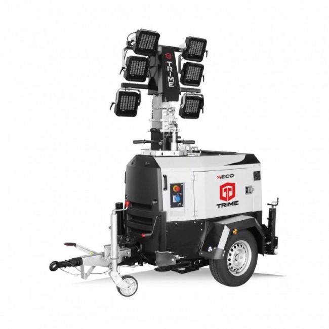 Mobilny maszt oświetleniowy LED z agregatem 8.5 m 6x160W TRIME X-ECO