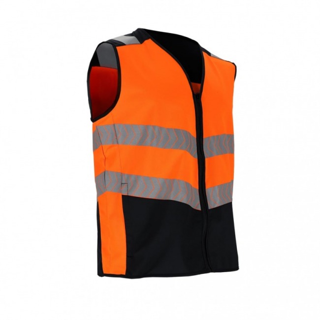REIS KOS-WEN pomarańczowo-czarna kamizelka ostrzegawcza hi-vis zapinana na zamek