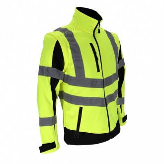 LH-MALMO żółto-czarna ostrzegawcza kurtka softshell 2w1 unisex