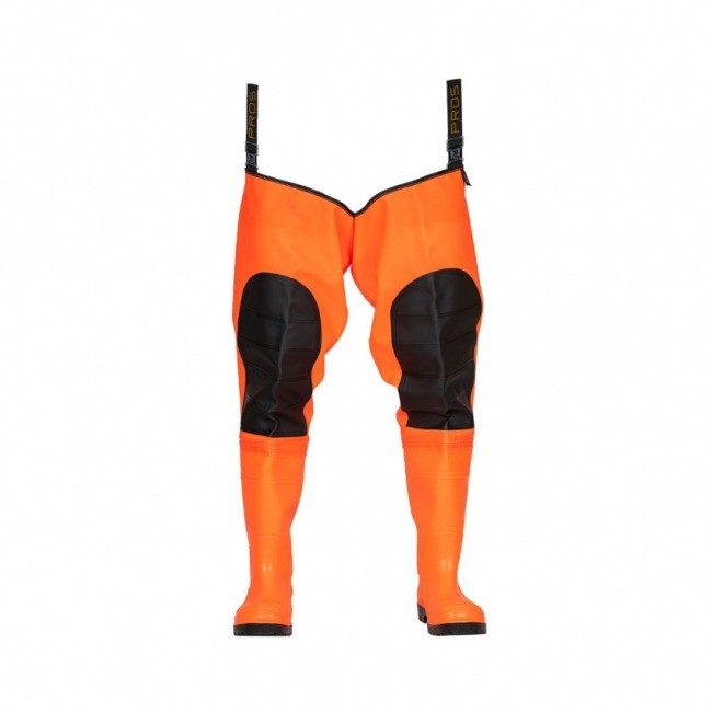 Wodery strażackie MAX FLUO z kaloszami bezpiecznymi S5 WRM02 Wodery strażackie MAX FLUO z kaloszami bezpiecznymi S5 WRM02