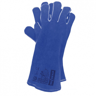 RSPBLUE niebieskie długie rękawice spawalnicze dwoina bydlęca