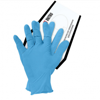 RNITRIO Rękawice nitrylowe jednorazowe bezpudrowe niebieskie