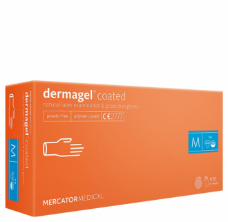 Rękawice lateksowe jednorazowe bezpudrowe diagnostyczne RMM-DERMAGEL