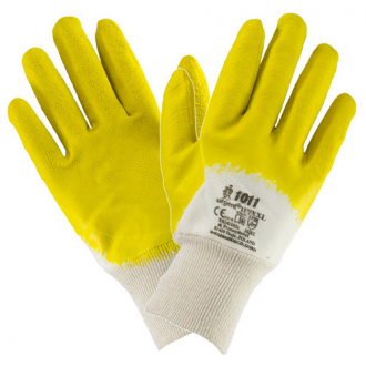 URGENT 1011 bawełniane rękawice powlekane żółtym lateksem